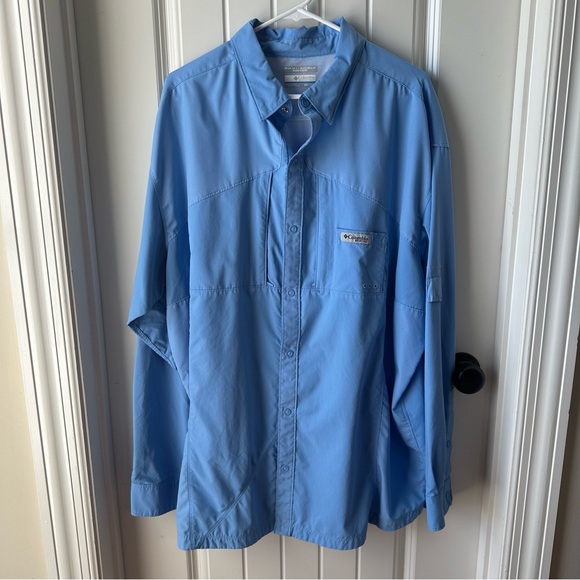 Columbia Light Blue Omni-Shade Snap - Picture 1 of 9